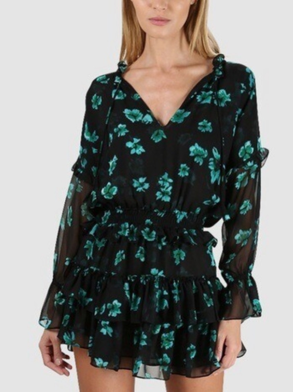 Misa Los Angeles Lolita Green Floral Mini Dress Size: M